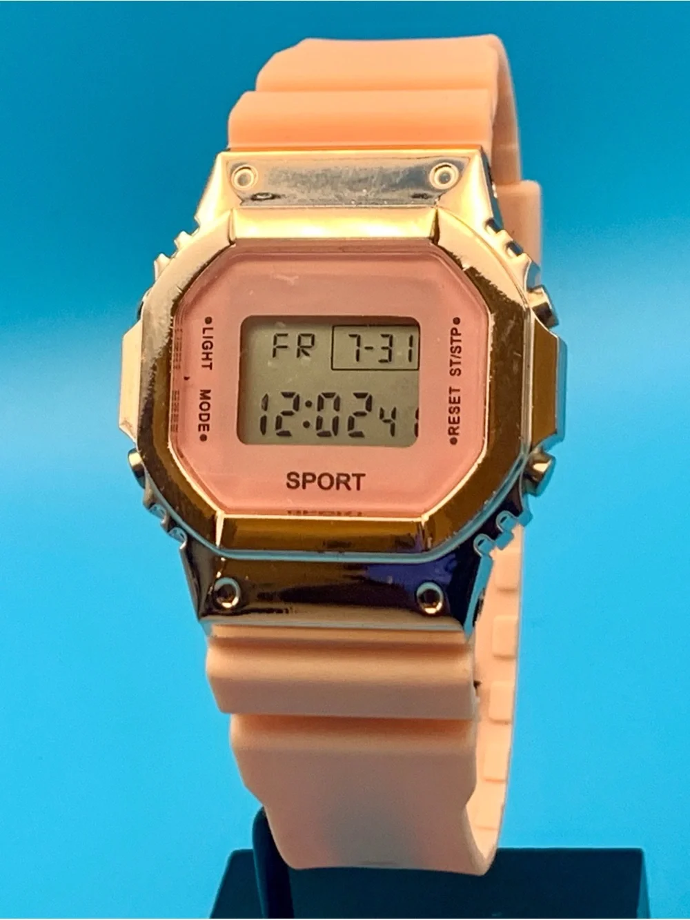 Unisex Digital Wristwatch Chrono Day Date Backlight Alarm Silicone Band Working